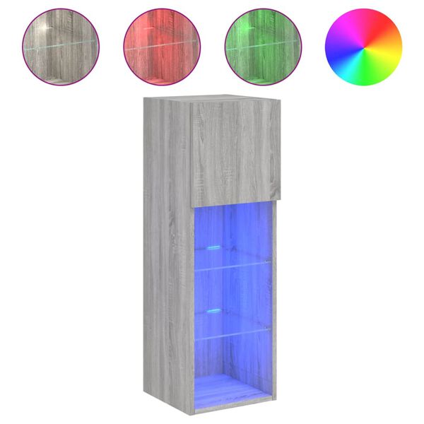 vidaXL TV ormarić s LED svjetlima boja hrasta sonome 30,5x30x90 cm