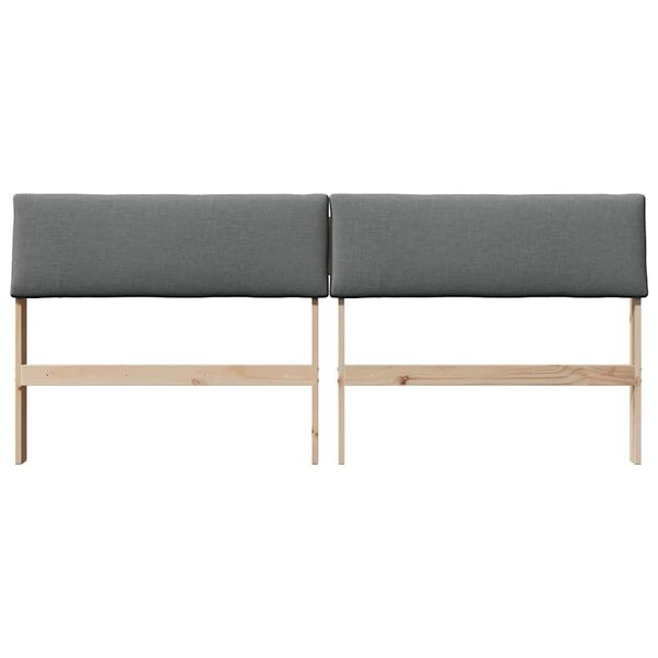 vidaXL Tapecirani uzglavlje Tamno siva 180 cm Čvrsto borovo drvo