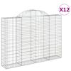 vidaXL Lučne gabionske ko&scaron;are 12kom 200x30x140/160cm pocinčano željezo