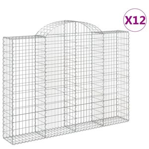 vidaXL Lučne gabionske ko&scaron;are 12kom 200x30x140/160cm pocinčano željezo