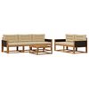 vidaXL Set vanjskih sofa s jastukom 6 pcs Prirodna i bež