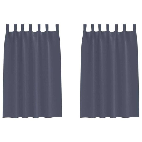 vidaXL Zavjese za blackout s prstenovima 2 pcs Antracit 175 x 140 cm
