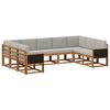 vidaXL Set vanjskih sofa s jastukom 9 pcs Prirodna i svjetlosiva