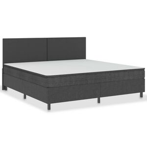 vidaXL Krevet od tkanine s oprugama tamnosivi 200 x 200 cm