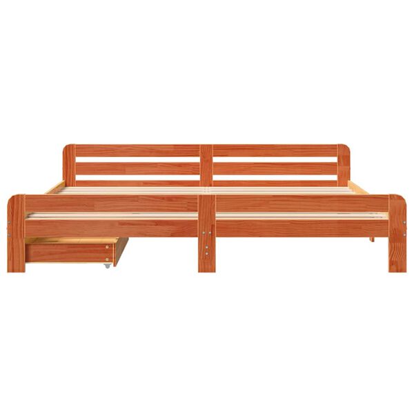 vidaXL Okvir kreveta bez madraca vo&scaron;tano smeđi 200x200 cm od borovine