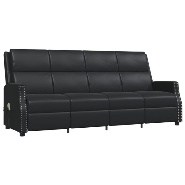 vidaXL Masažni četverosjed od umjetne kože crni