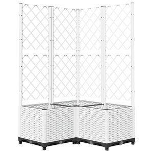 vidaXL Vrtna sadilica s re&scaron;etkom bijela 80 x 80 x 136 cm PP