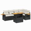 vidaXL 6-dijelni set vrtnih sofa s jastucima crni od poliratana
