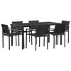vidaXL Set vanjskog namje&scaron;taja 7 pcs Crna i antracit 160 x 80 x 73 cm