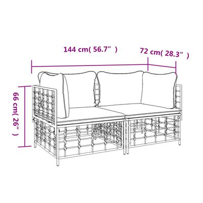 vidaXL Modularne kutne sofe s jastucima 2 kom od poliratana