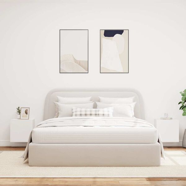 vidaXL Zidni TV ormarići s LED svjetlima 2 kom bijeli 40,5x35x40 cm