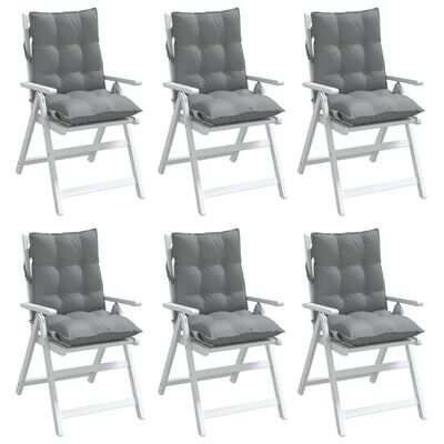 vidaXL Jastuci za stolice s niskim naslonom 6 kom sivi od tkanine