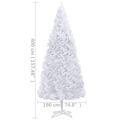 vidaXL Umjetno osvijetljeno božićno drvce 400 cm bijelo