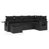 vidaXL 6-dijelni set vrtnih sofa s jastucima crni od poliratana