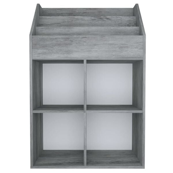 vidaXL Stalak za dječje časopise boja betona 71 x 30 x 114 cm drveni