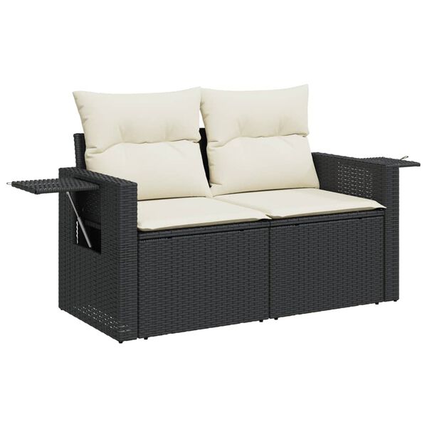 vidaXL 6-dijelni set vrtnih sofa s jastucima crni od poliratana
