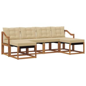 vidaXL Set vanjskih sofa s jastukom 6 pcs Prirodna i bež