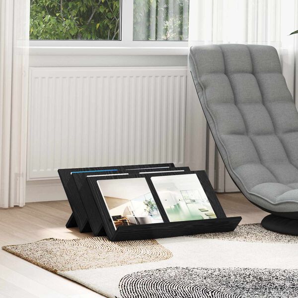 vidaXL Polica za časopise s policom Crni hrast 65 x 53 x 28,5 cm