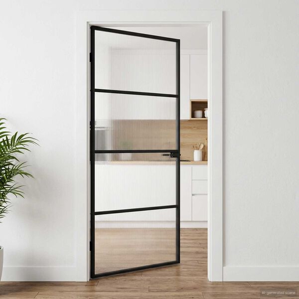 vidaXL Vrata za dom 93 x 201,5 x 3,5 cm Aluminij i kaljeno staklo