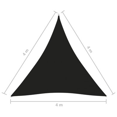 vidaXL Jedro protiv sunca od tkanine Oxford trokutasto 4x4x4 m crno