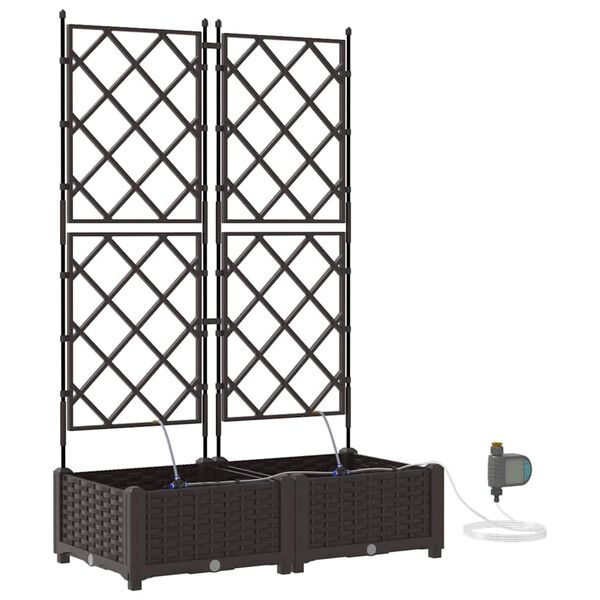 vidaXL Vrtna saksija 2 pcs Smeđa Čelik