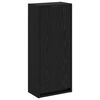 vidaXL Umivaonik s policom za zid Crni hrast 35 x 20 x 81 cm