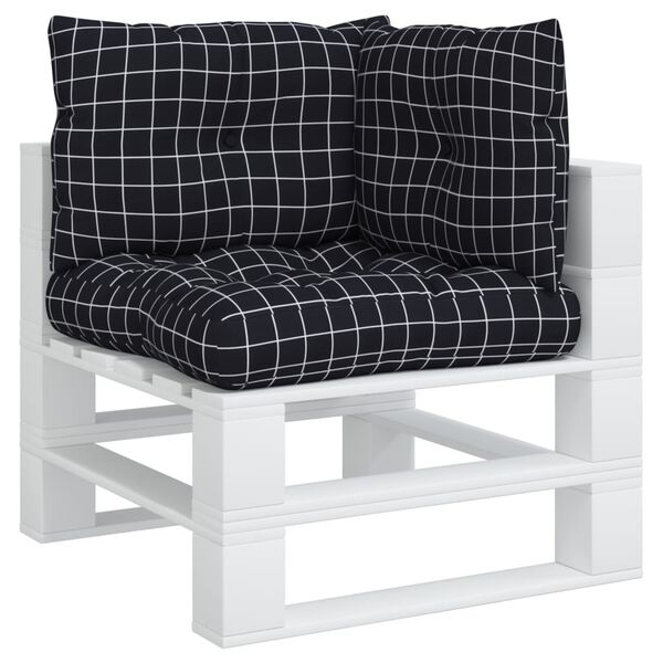 vidaXL Jastuci za palete 3 kom crni karirani od tkanine Oxford