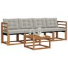 vidaXL Set vanjskih sofa s jastukom 5 pcs Prirodna i svijetlo siva
