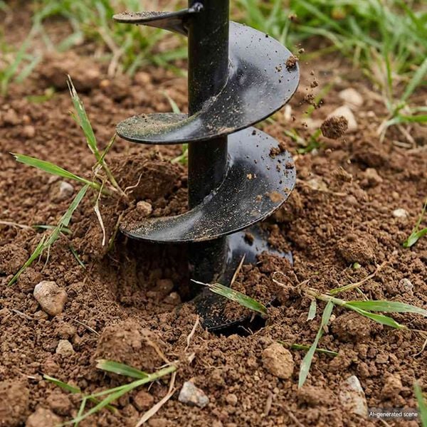 Ručna burgija za zemlju sa ručkom 120 mm i produžnom cijevi 13 m čelik