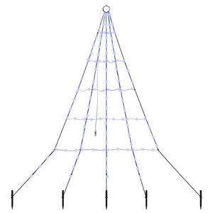 vidaXL LED Božićno drvce s zemljanim klinovima Plava 180 cm Metal