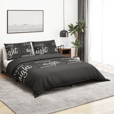 vidaXL Set posteljine za poplun crna 225x220 cm pamučni