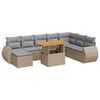 vidaXL 9-dijelni set vrtnih sofa s jastucima bež od poliratana