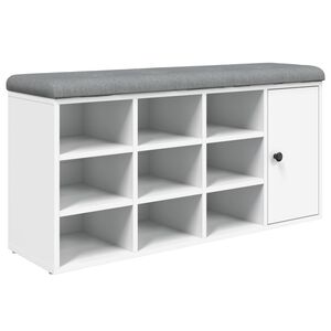 vidaXL Klupa za cipele bijela 102 x 32 x 50 cm od konstruiranog drva