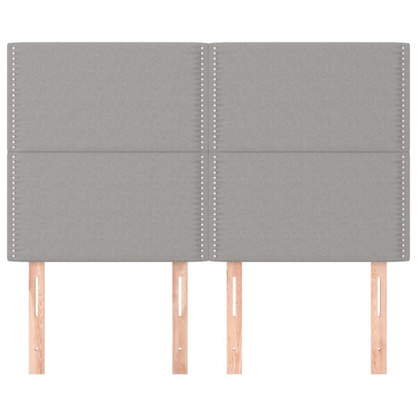 vidaXL Uzglavlje svijetlosivo 144x5x118/128 cm tkanina