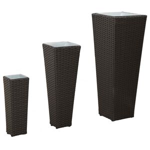 vidaXL Vrtni set 3 kom. Crna 30 x 30 x 80 cm Metal