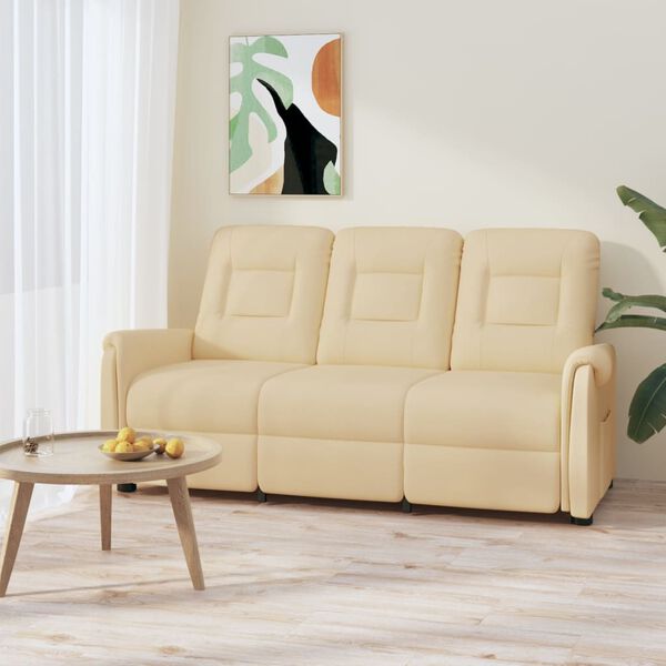 vidaXL Masažni trosjed od mikrovlakana krem