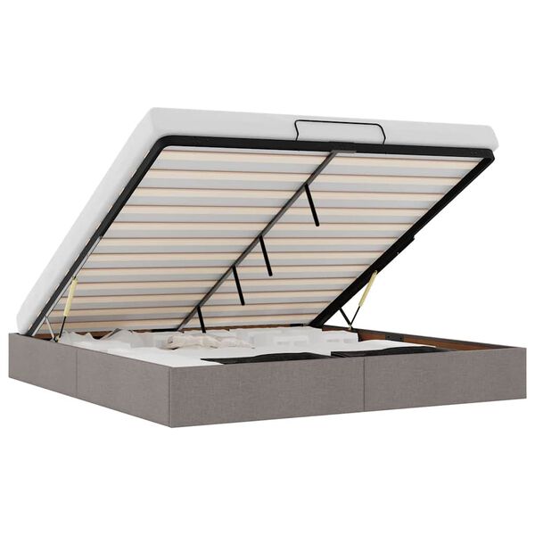 vidaXL Otomanski okvir kreveta bez madraca smeđesivi 200x200cm tkanine