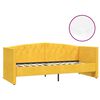 vidaXL Dnevni ležaj s madracem i USB-om žuti baršunasti 90 x 200 cm
