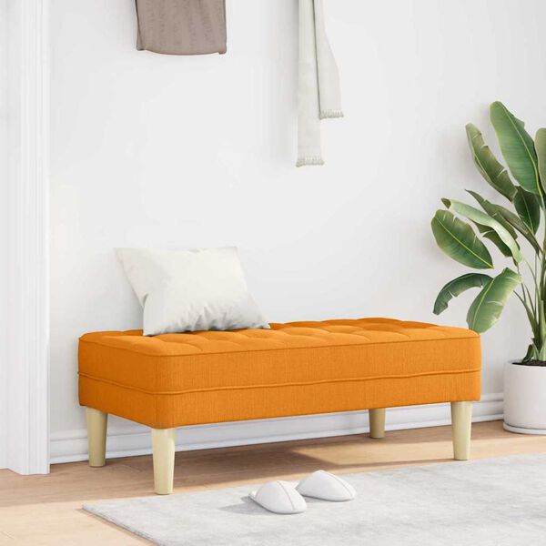 vidaXL klupa s jastukom Tamno žuta 113 x 57 x 39 cm tkanina