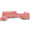 vidaXL 3-dijelni set sofa s jastucima ružičasti bar&scaron;unasti