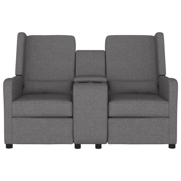 vidaXL Nagibni masažni dvosjed s držačem ča&scaron;a svjetlosivi