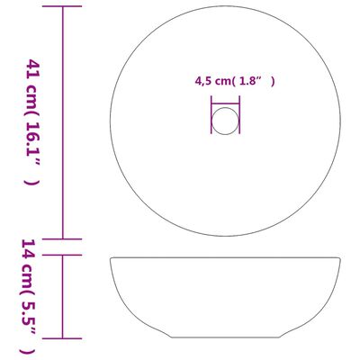 vidaXL Nadgradni umivaonik raznobojni okrugli Φ 41 x 14 cm keramički