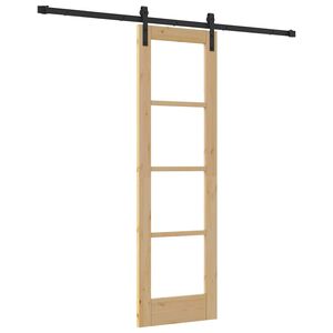 vidaXL Klizna vrata ORKDAL Prirodna i crna 61 x 198,5 cm