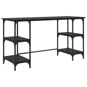 vidaXL Stol Crni hrast Konstruirano drvo 140 x 50 x 75 cm