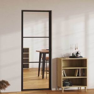 vidaXL Sobna vrata od stakla ESG i aluminija 76 x 201,5 cm crna