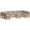 vidaXL Set vanjskih sofa s jastukom 11 pcs Prirodna i svijetlo siva
