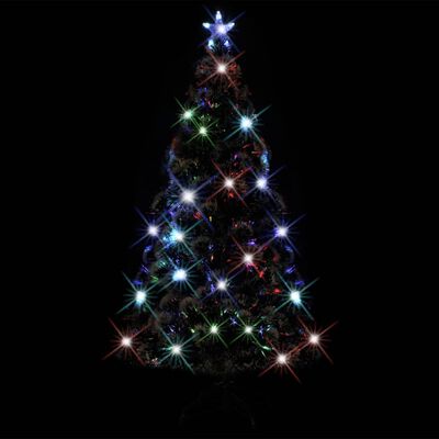vidaXL Osvijetljeno božićno drvce sa stalkom 210 cm optička vlakna