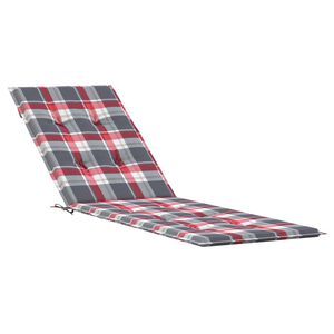 vidaXL Jastuk za ležaljku crveni karirani (75 + 105) x 50 x 4 cm
