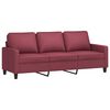 vidaXL 3-dijelni set sofa s jastucima crvena boja vina od tkanine