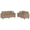 vidaXL 2-dijelni set sofa s jastucima boja cappuccina od umjetne kože